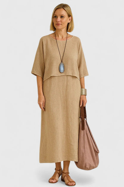 Women's 2 Piece Maxi Dress and Casual Top Set