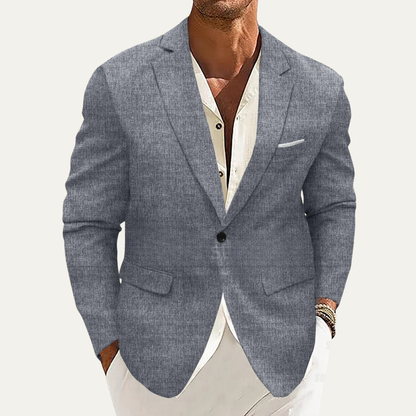 Mandello Men's Linen Blazer Jacket Slim Fit Lightweight