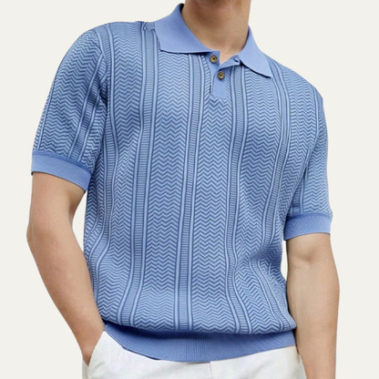 Men's Breathable Polo Shirt Knit Navy