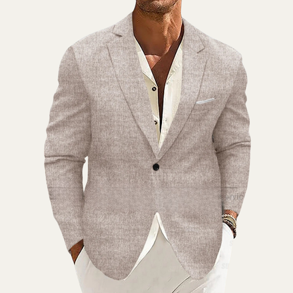 Mandello Men's Linen Blazer Jacket Slim Fit Lightweight
