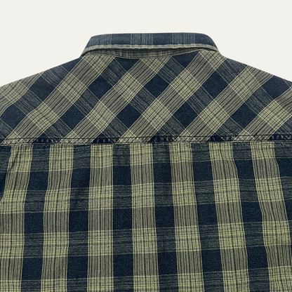 Men's Plaid Denim Shirt Jacket
