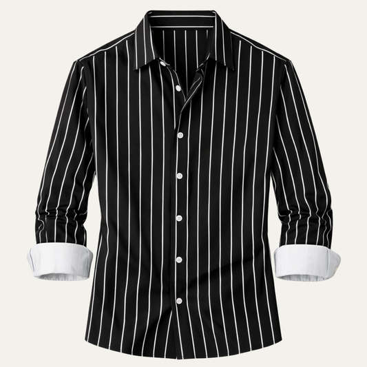 Men's Striped Dress Shirt Button Down Cotton - VibreMode