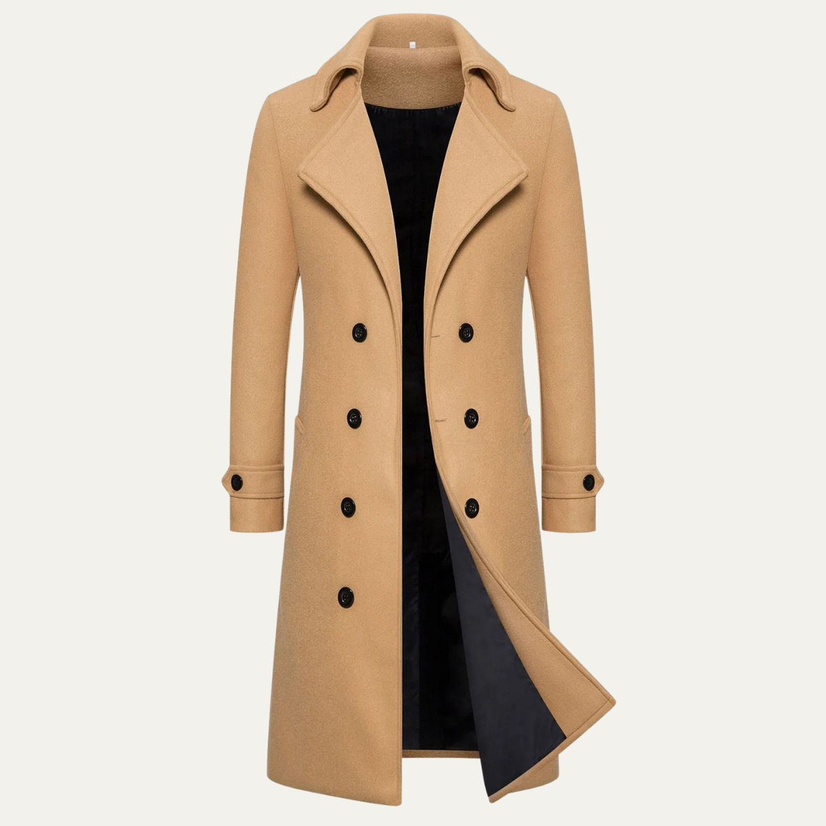 Vicenza Men's Wool Double Breasted Trench Coat