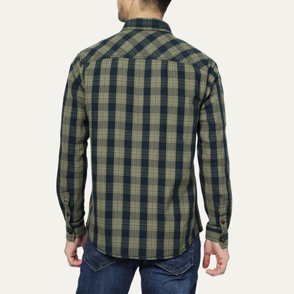 Men's Plaid Denim Shirt Jacket