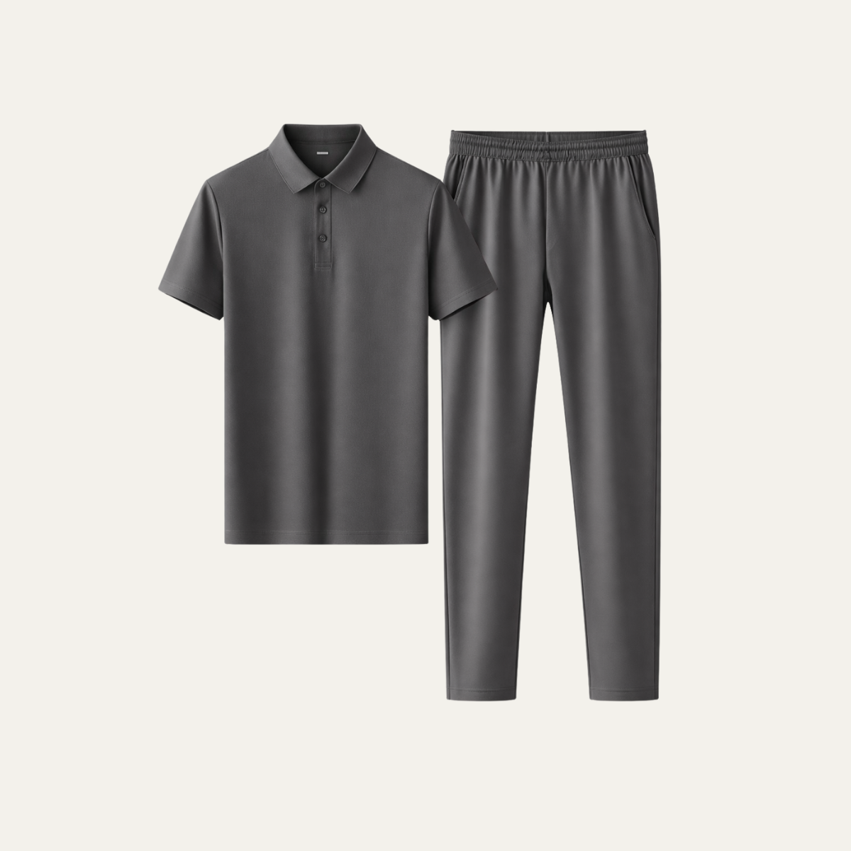 Men's Summer Polo Shirt Set Casual Cotton