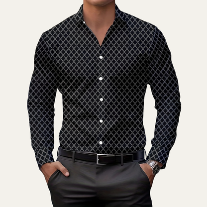 Men's Geometric Print Button Down Shirt