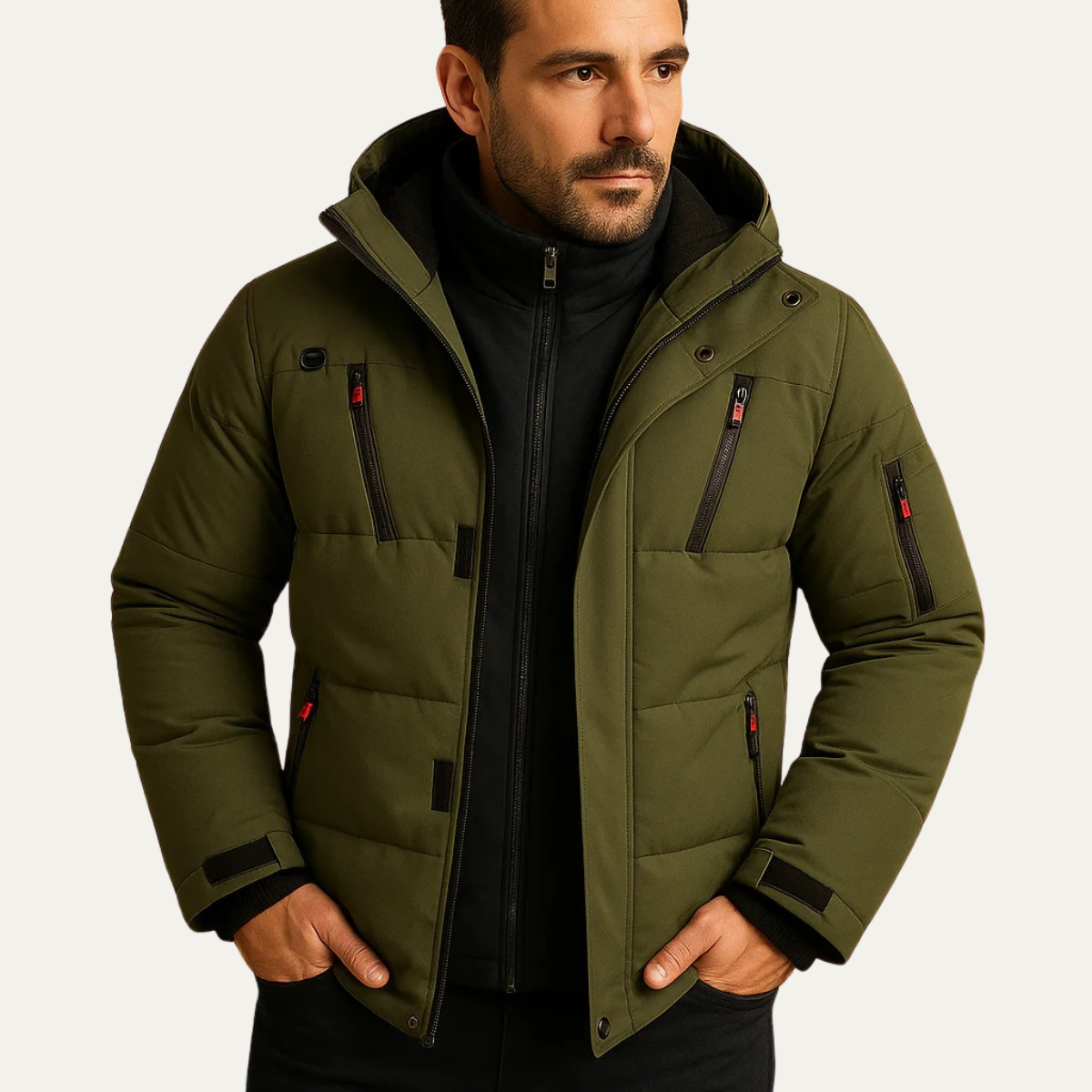 Men's Padded Hooded Puffer Jacket Warm
