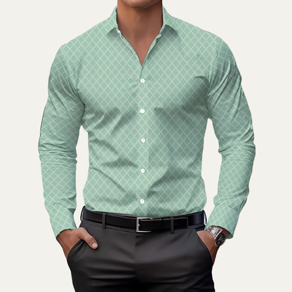 Men's Geometric Print Button Down Shirt