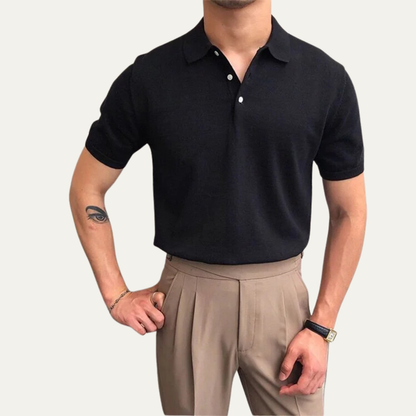 Men's Knitted Polo Shirt Business Casual