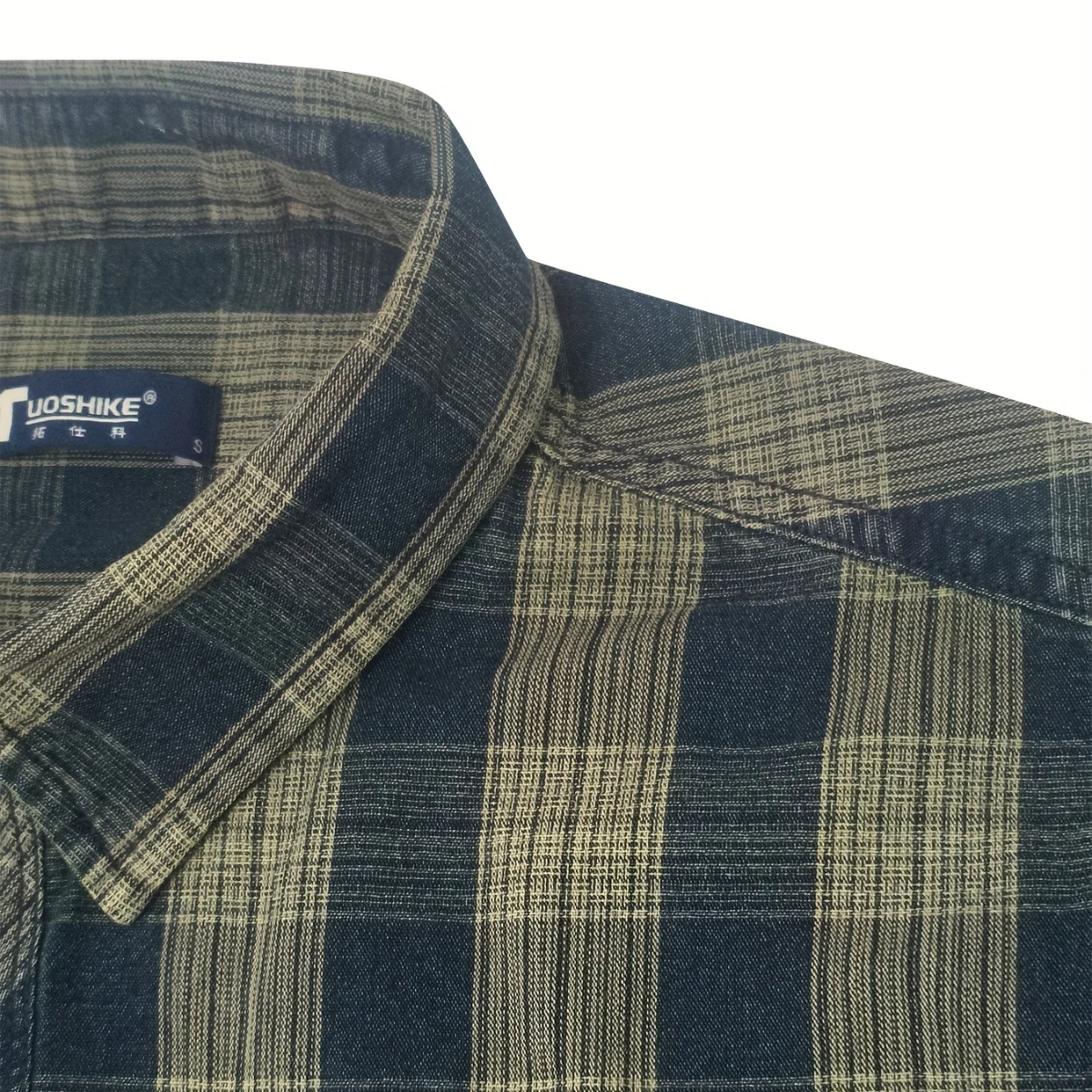 Men's Plaid Denim Shirt Jacket