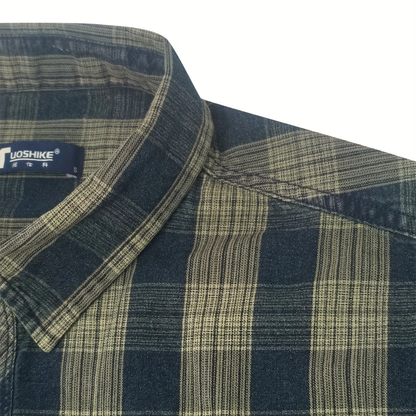 Men's Plaid Denim Shirt Jacket