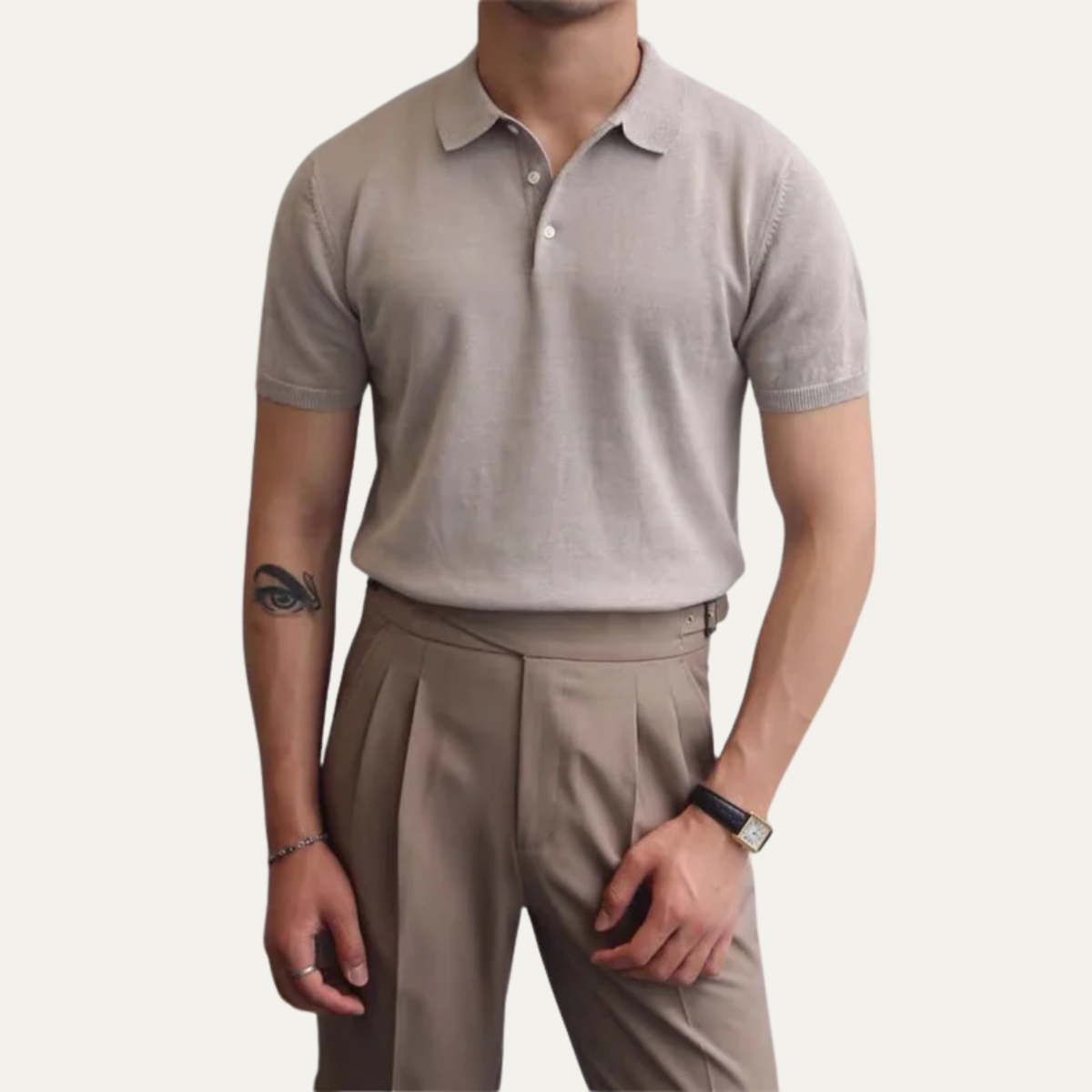 Men's Knitted Polo Shirt Business Casual