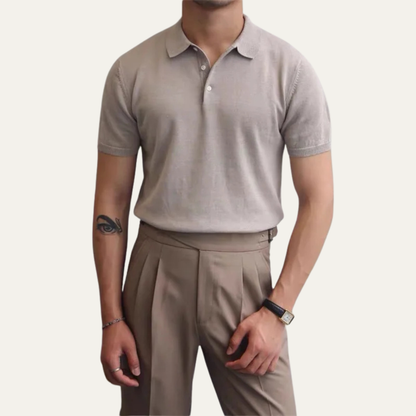 Men's Knitted Polo Shirt Business Casual