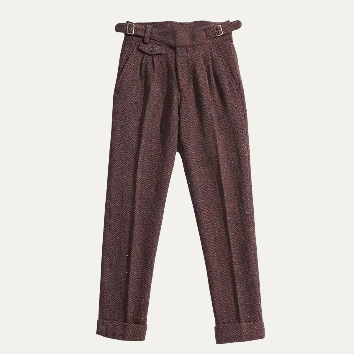 Men's Wool Tweed Straight Leg Pants - VibreMode