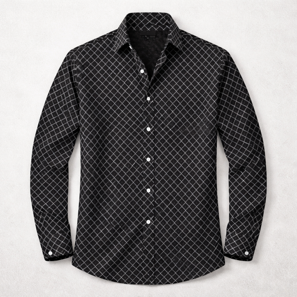 Men's Geometric Print Button Down Shirt - VibreMode