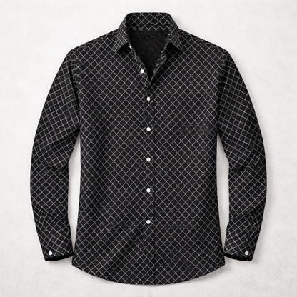 Men's Geometric Print Button Down Shirt - VibreMode