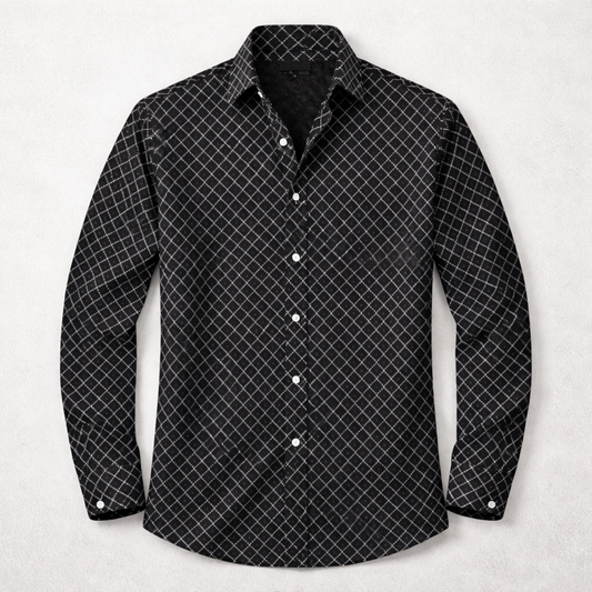 Men's Geometric Print Button Down Shirt - VibreMode