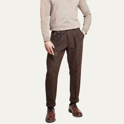 Men's Wool Tweed Straight Leg Pants