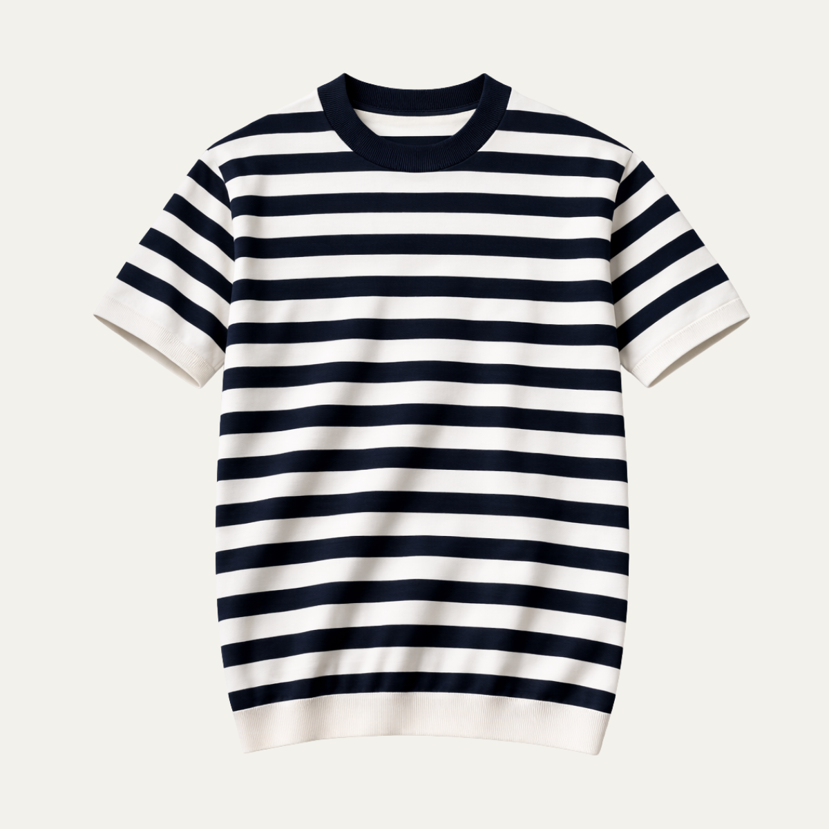 Men's Striped Cashmere Knit T-Shirt - VibreMode