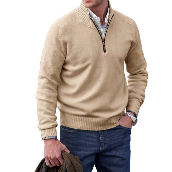 Men's Soft Knit Zip Sweater