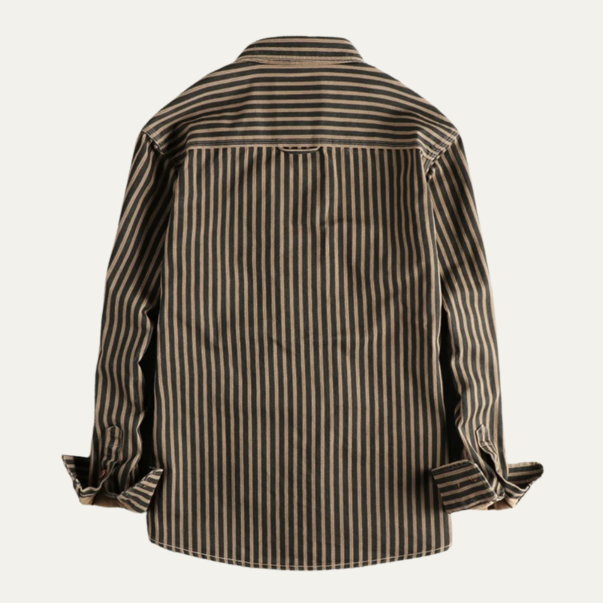 Mens Cotton Striped Button Up Shirt