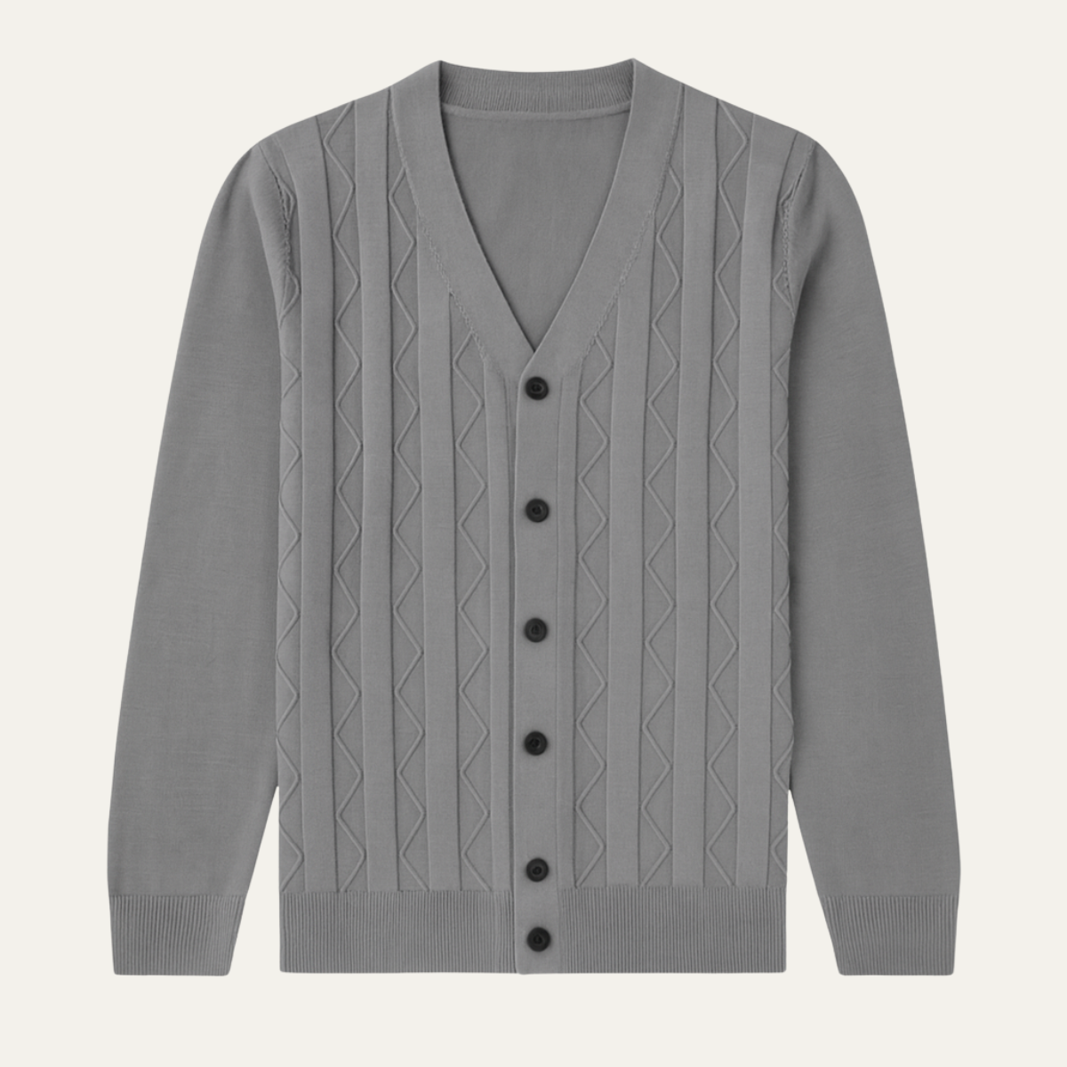 Men's V Neck Cardigan Sweater Lightweight Knit - VibreMode