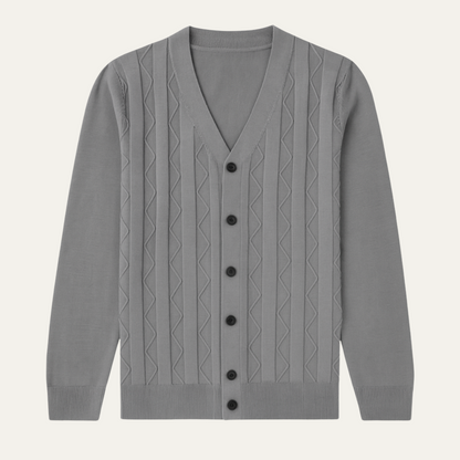 Men's V Neck Cardigan Sweater Lightweight Knit - VibreMode