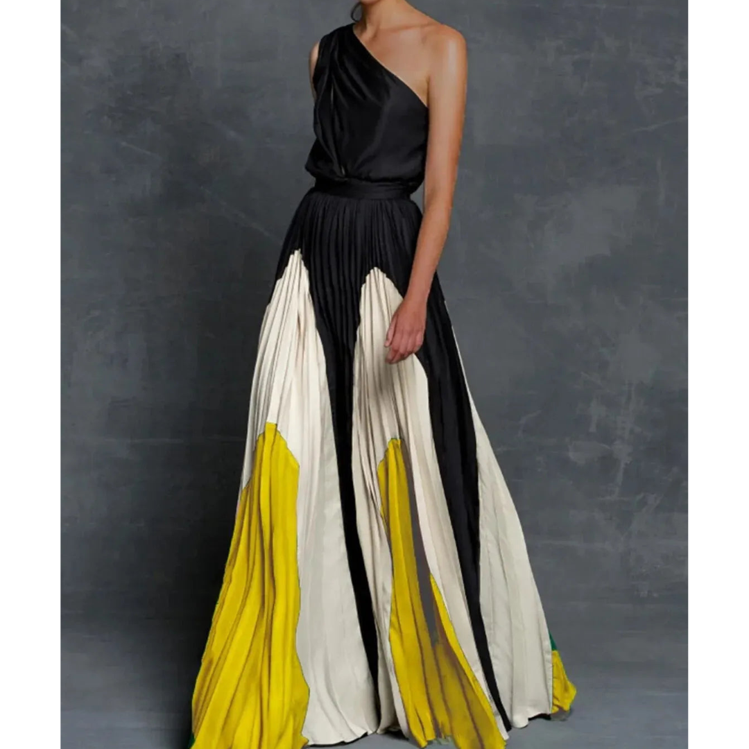 Elegant One Shoulder Evening Gown Dress - VibreMode