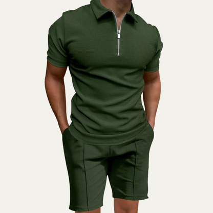 Men's Polo Shirt And Shorts Summer Casual Set