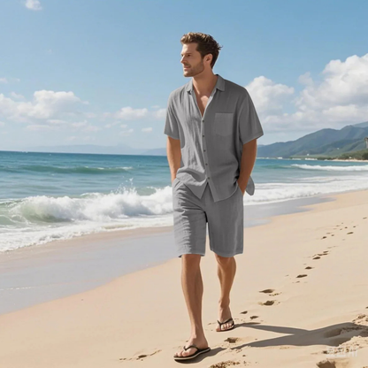 Kirkwood Men's Short Sleeve Shirt And Shorts Set Lightweight