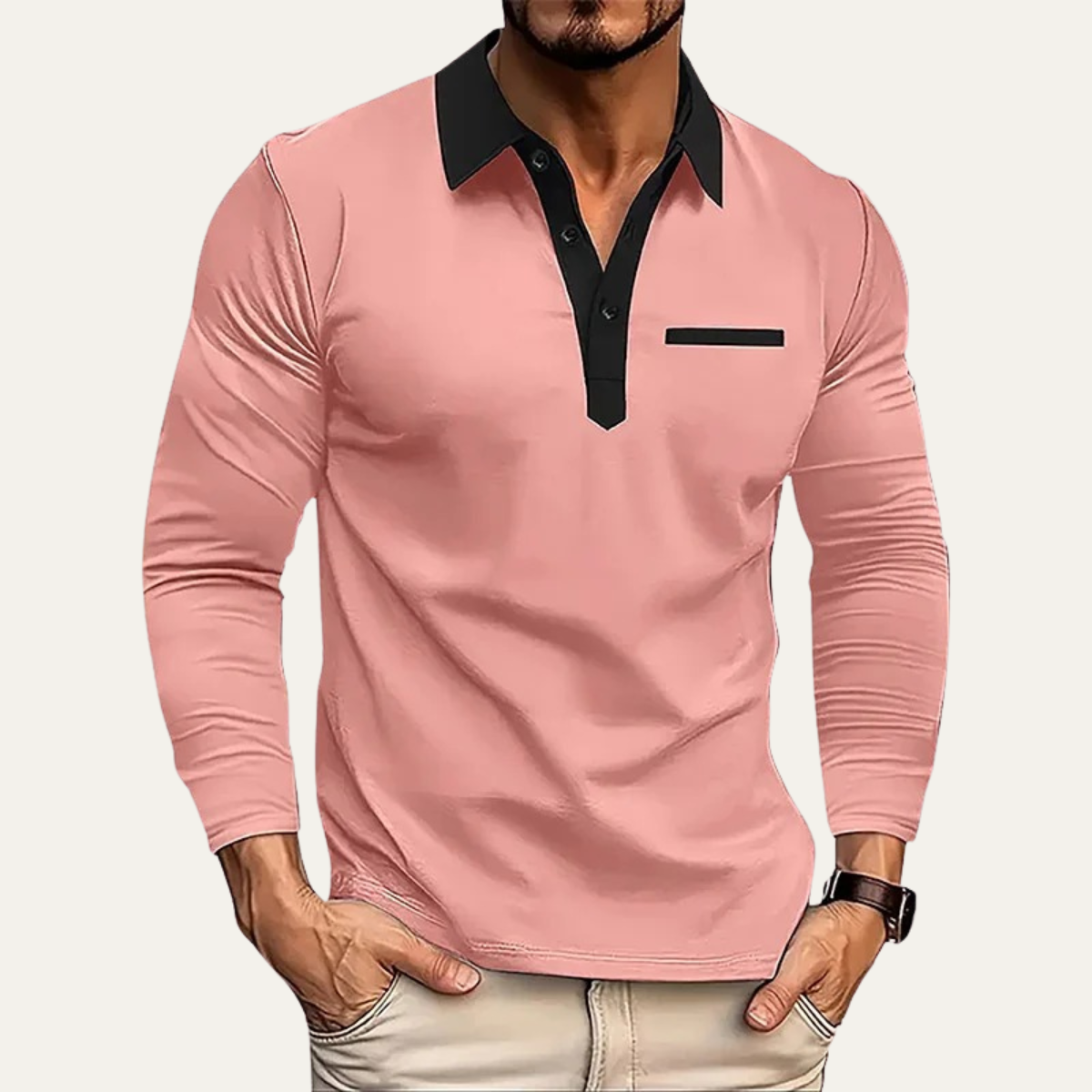 Men's Slim Fit Polo Sweater