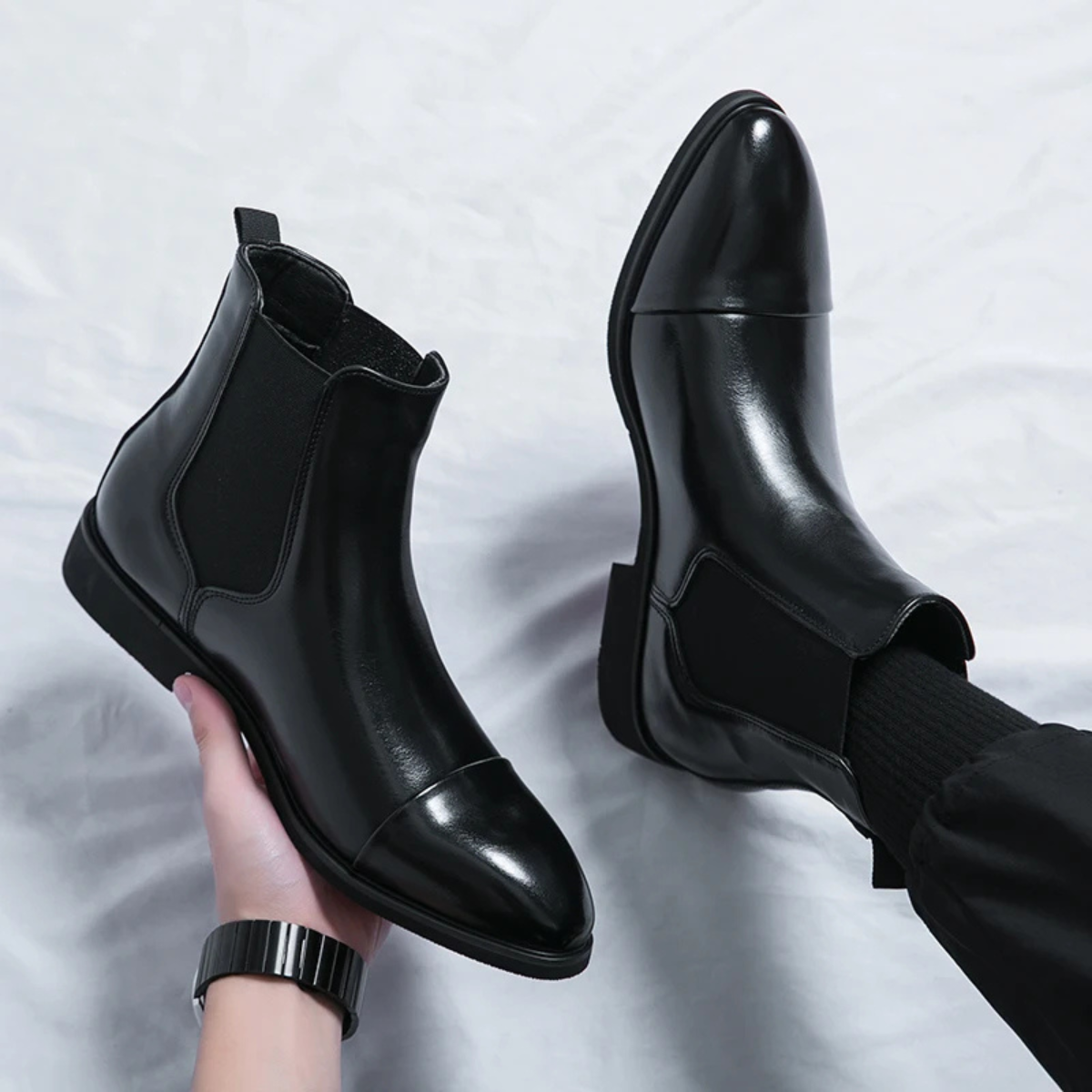Men's Leather Chelsea Boots Formal Black