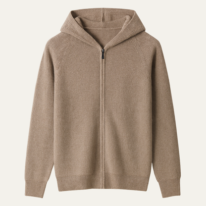 Men's Merino Wool Hooded Cardigan - VibreMode