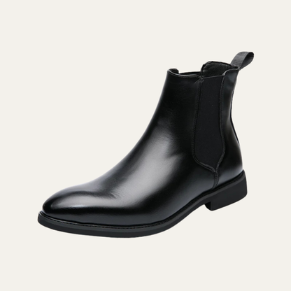 Manduria Men's Leather Ankle Boots Polished Black