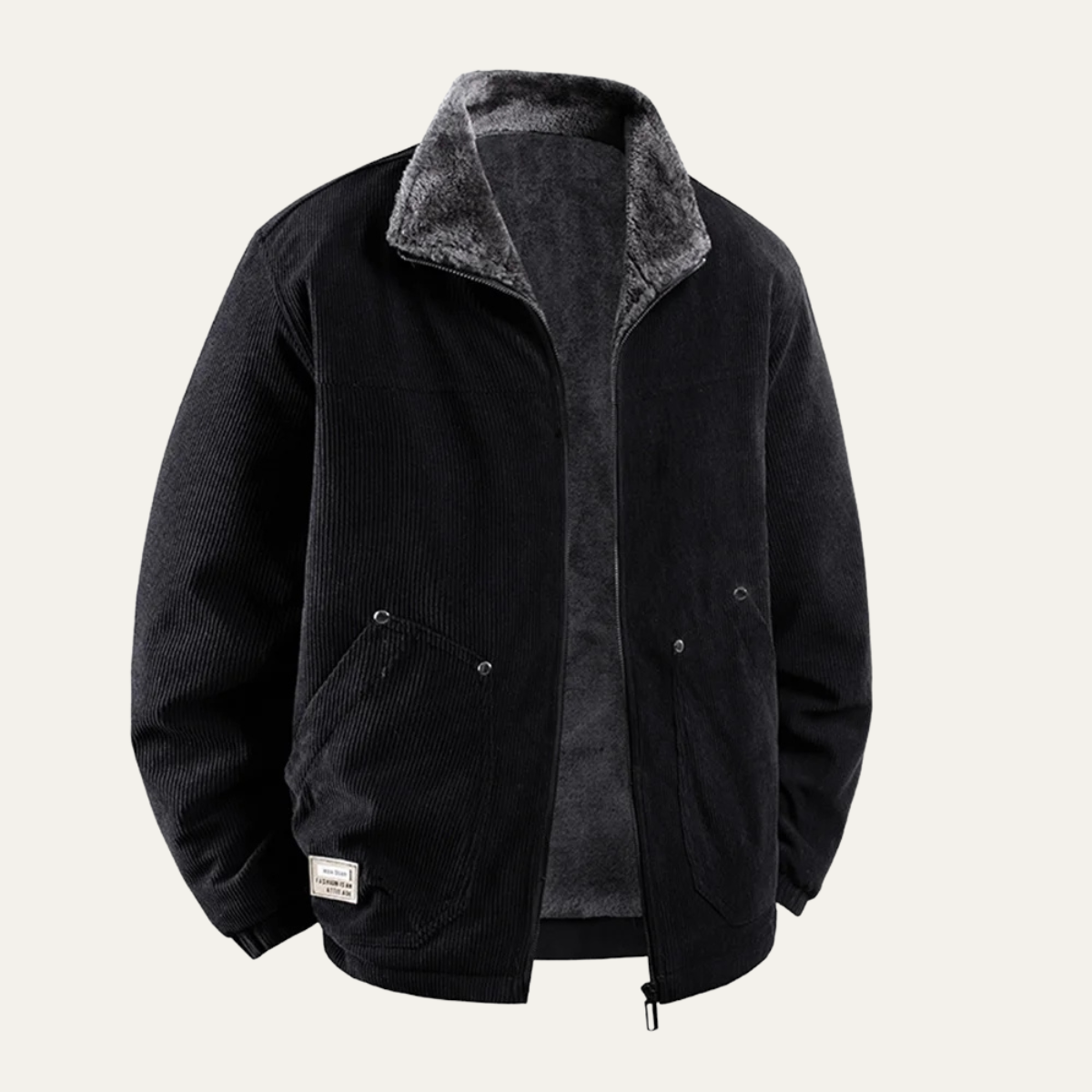Men's Corduroy Fleece Zip Jacket