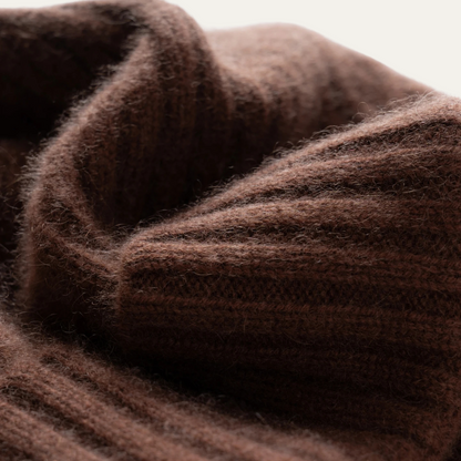 Men's Cashmere Beanie Ribbed Knit Navy Blue