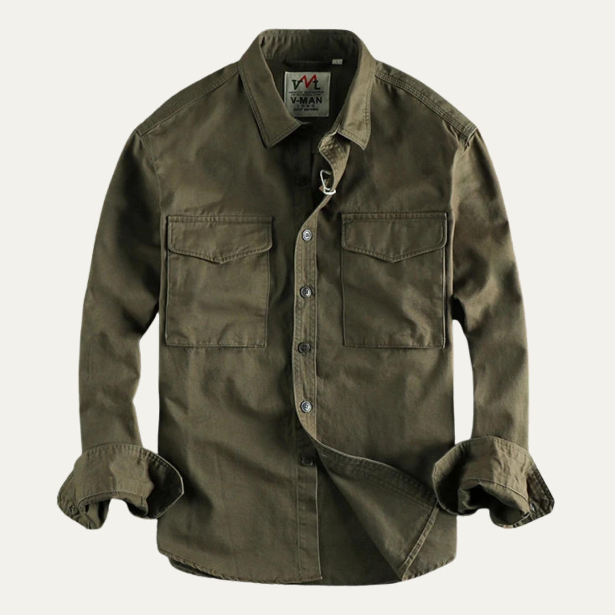 Men's Safari Work Shirt Button Up Cotton - VibreMode