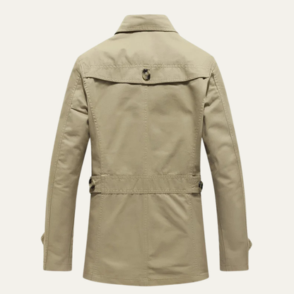 Men's Double Breasted Trench Coat Waterproof