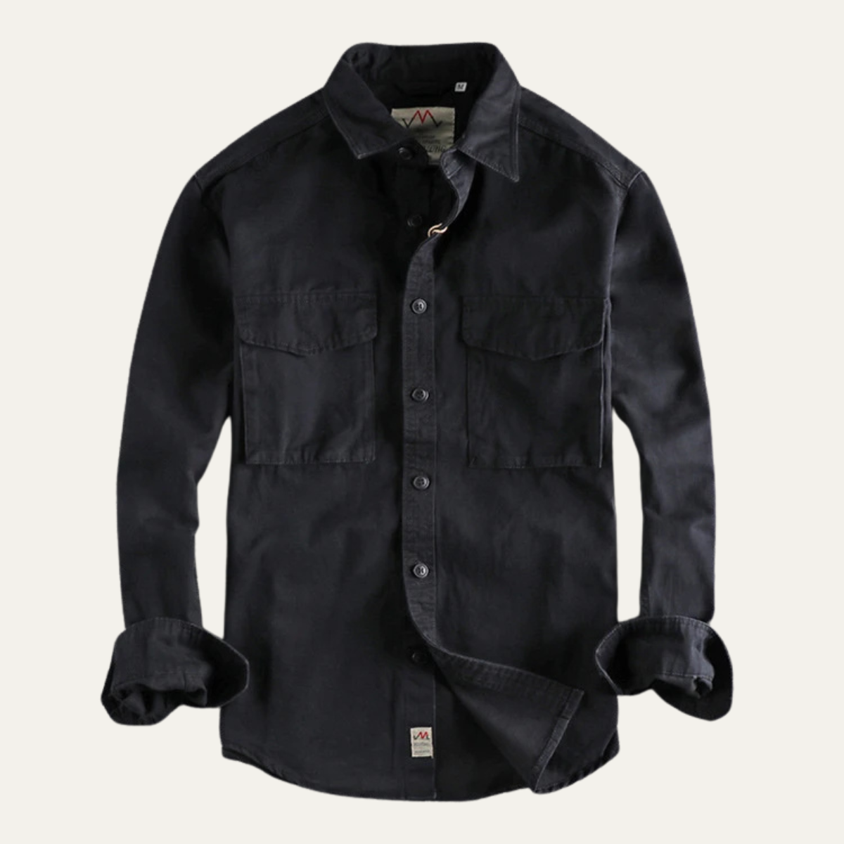 Men's Canvas Cargo Shirt Jacket Vintage Style