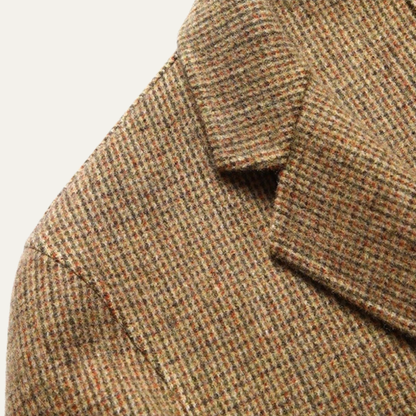 Men's Tweed Blazer Checked Wool Navy
