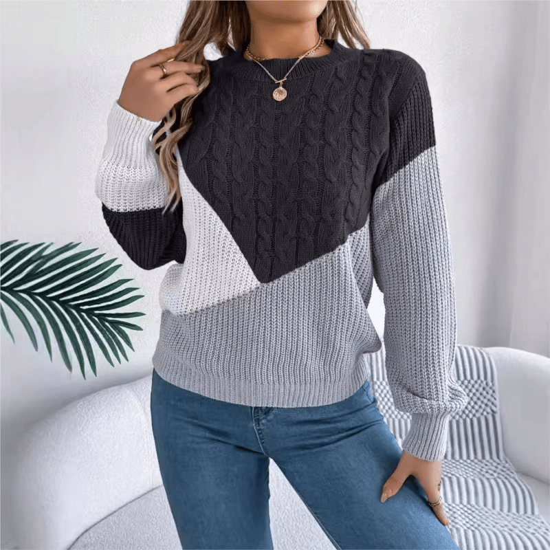 Women's Color Block Knit Sweater