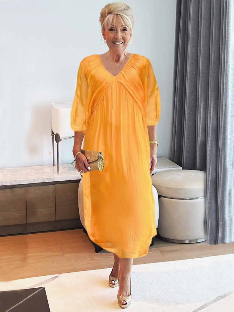 Flowy Ruffled Long Evening Dress - VibreMode
