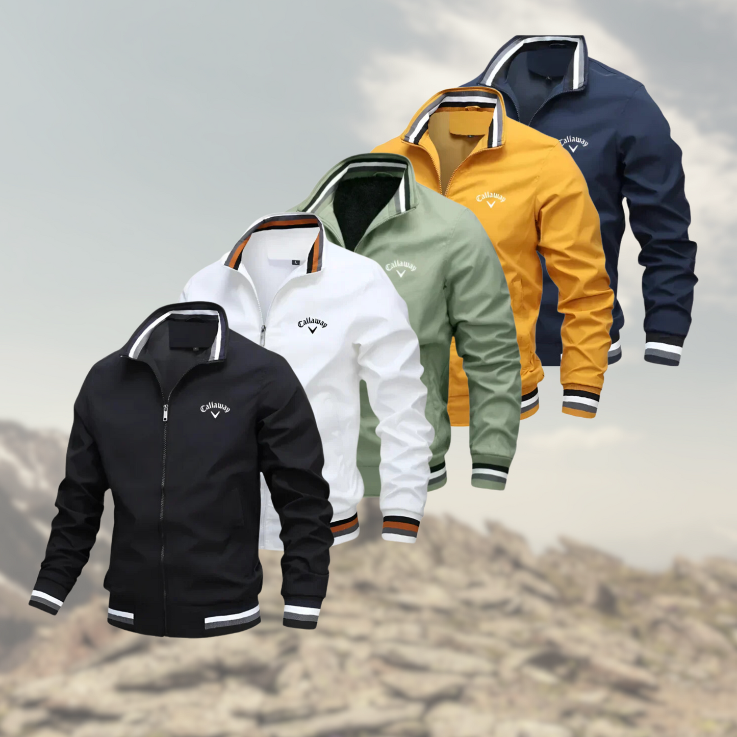 Relaxed Fit Zip Up Golf Jacket