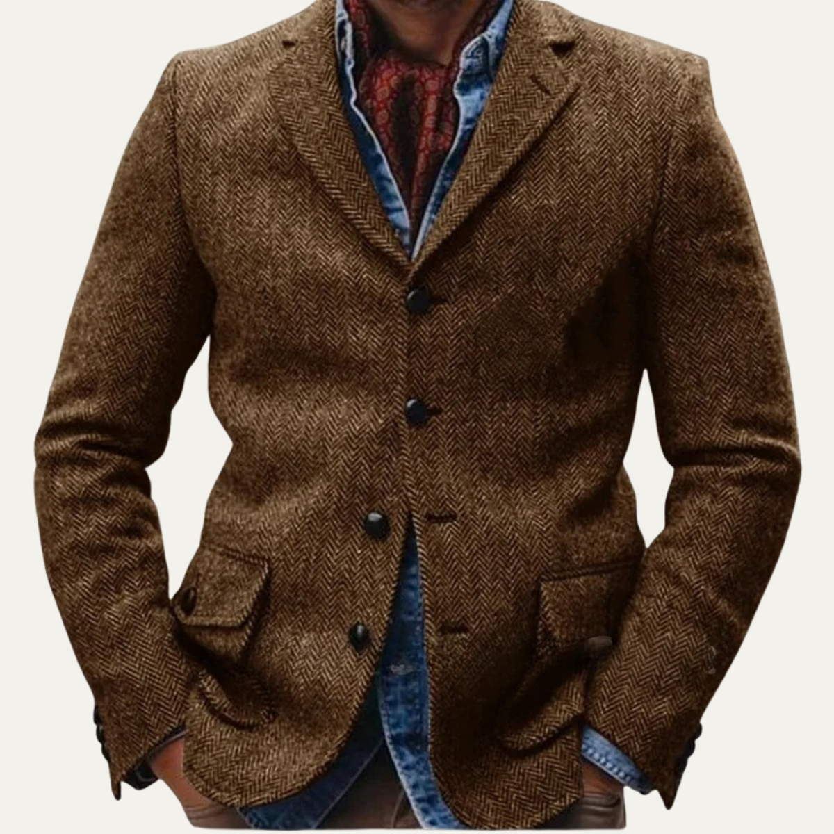 Dolomiti Men's Tweed Blazer Dark Brown