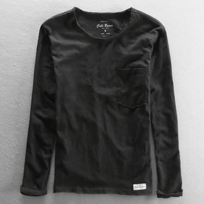 Cotton Long Sleeve Crew Neck Shirt