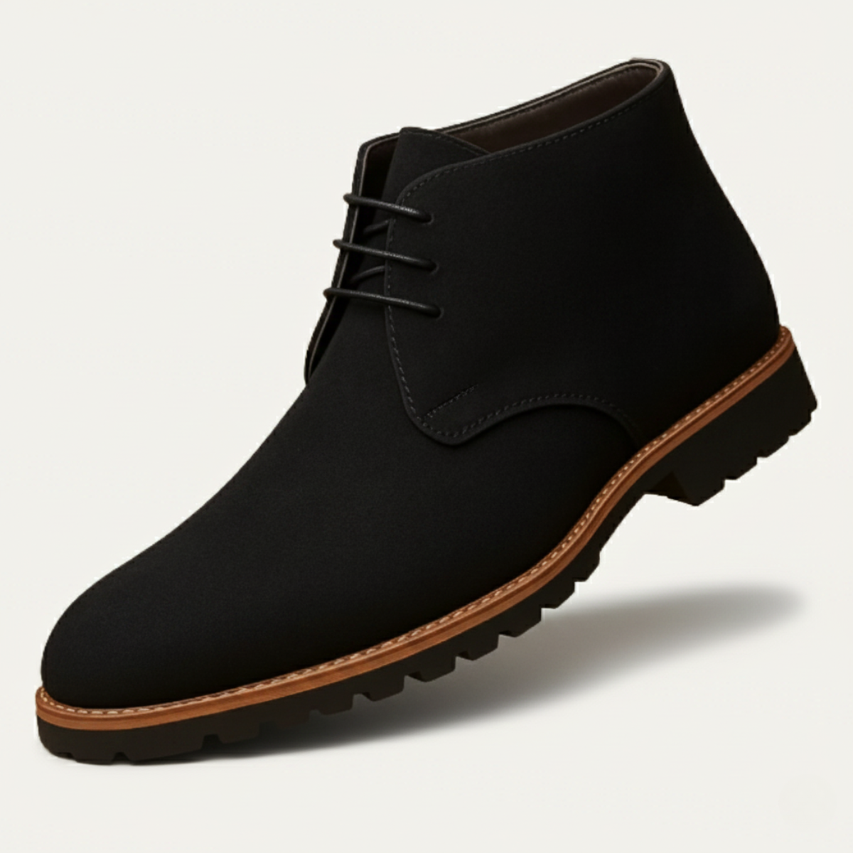 Men's Suede Chukka Boots Rubber Sole Brown - VibreMode