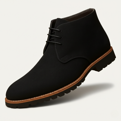 Men's Suede Chukka Boots Rubber Sole Brown - VibreMode