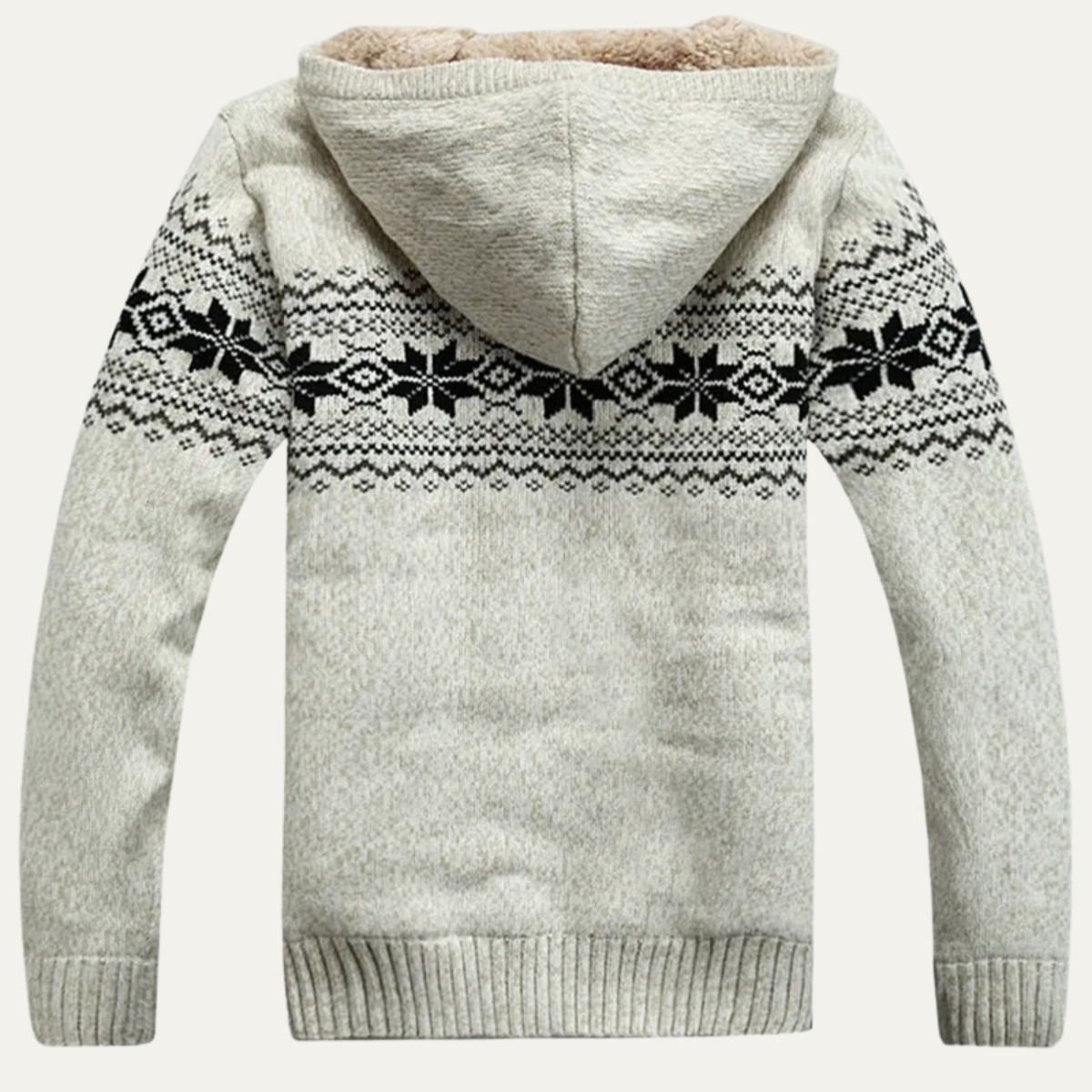 Men's Winter Hooded Knit Jacket Zip Up