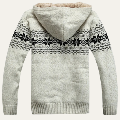 Men's Winter Hooded Knit Jacket Zip Up