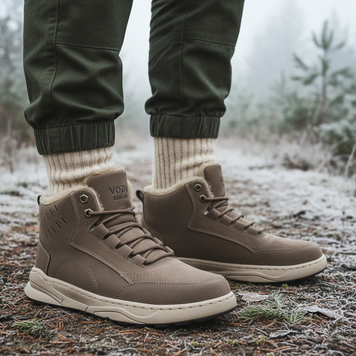 Men's Fur Lined High Snow Boots